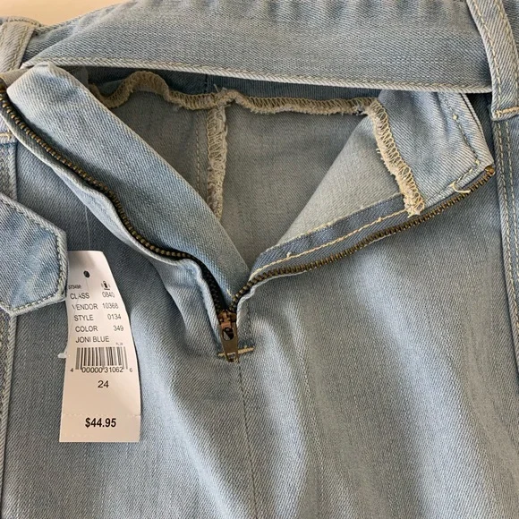 PacSun Belted Panel Light Wash Denim Mini Skirt Size 24 - Picture 7 of 11